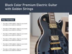 Black color premium electric guitar with golden strings