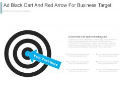 Black dart and arrow for business target powerpoint slides
