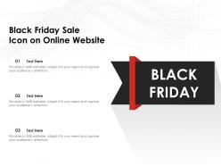 Black friday sale icon on online website
