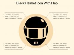 Black helmet icon with flap