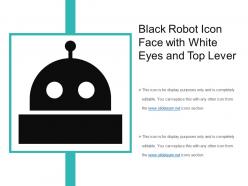 Black robot icon face with white eyes and top lever