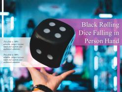 Black Rolling Dice Falling In Person Hand