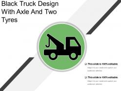 Black truck design with axle and two tyres