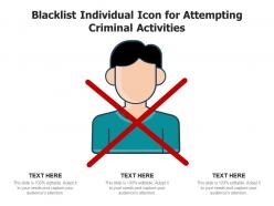 Blacklist individual icon for attempting criminal activities