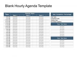 Blank hourly agenda template sample of ppt