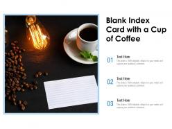 Blank index card with a cup of coffee