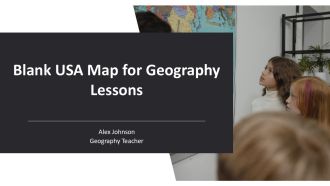 Blank USA Map For Geography Lessons PPT Mockup AT
