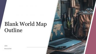 Blank World Map Outline PPT PowerPoint ST AI