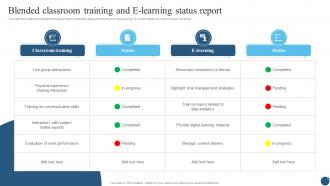 Blended Classroom Training And E Learning Status Report