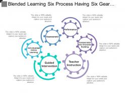 Blended learning six process having six gear and bending arrow