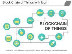 Block chain of things with icon