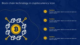 Block Chain Technology In Cryptocurrency Icon