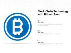 Block chain technology with bitcoin icon