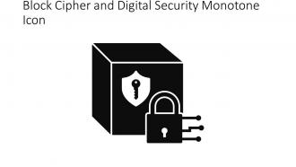 Block Cipher And Digital Security Monotone Icon In Powerpoint Pptx Png And Editable Eps Format