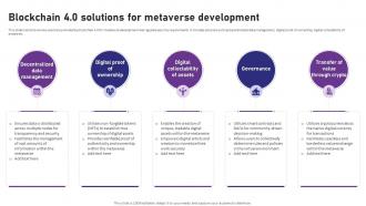 Blockchain 4 0 Pioneering The Next Blockchain 4 0 Solutions For Metaverse Development BCT SS