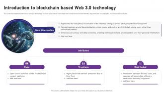 Blockchain 4 0 Pioneering The Next Introduction To Blockchain Based Web 3 0 Technology BCT SS