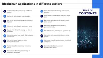 Blockchain Applications In Different Sectors Powerpoint Ppt Template Bundles Adaptable Informative