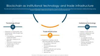 Blockchain As Institutional Technology And Trade Ultimate Guide To Understand Role BCT SS