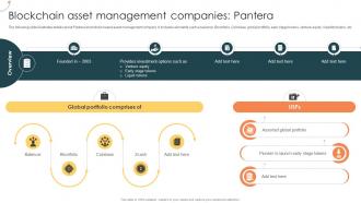 Blockchain Asset Management Companies Pantera Managing Digital Wealth BCT SS