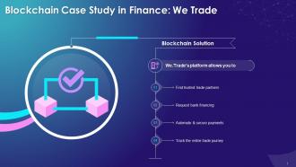 Blockchain Based Solution For We Trade In Finance Training Ppt