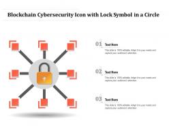 Blockchain cybersecurity icon with lock symbol in a circle
