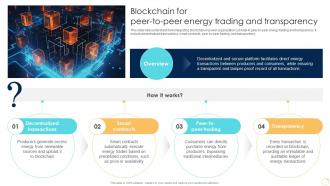 Blockchain For Peer To Peer Energy Trading And Transparency Enabling Growth Centric DT SS