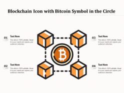 Blockchain icon with bitcoin symbol in the circle
