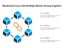 Blockchain icon with multiple blocks strung together