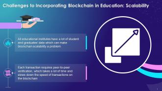 Blockchain Implementation Challenges In Education Industry Scalability Issues Training Ppt