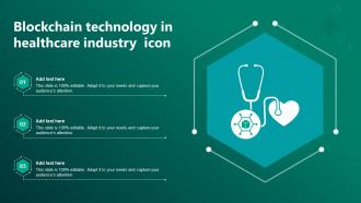 Blockchain In Healthcare And Medical Sector Icon