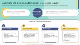 Blockchain In Insurance Industry Exploring New Innovative Opportunities BCT CD Best Customizable