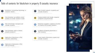 Blockchain In Property And Casualty Insurance Powerpoint PPT Template Bundles BCT MM Adaptable
