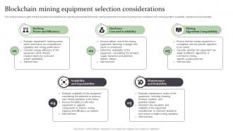 Blockchain Mining Equipment Selection Considerations Complete Guide On How Blockchain BCT SS