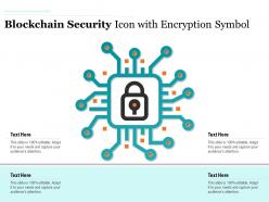 Blockchain security icon with encryption symbol