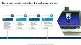 Blockchain Security Technology For Healthcare Industry