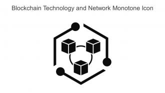 Blockchain Technology And Network Monotone Icon In Powerpoint Pptx Png And Editable Eps Format