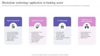 Blockchain Technology Application In Banking Sector