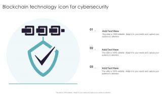 Blockchain Technology Icon For Cybersecurity