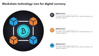 Blockchain Technology Icon For Digital Currency