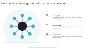 Blockchain Technology Icon With Nodes And Network PPT Slide