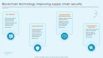 Blockchain Technology Improving Supply Chain Security