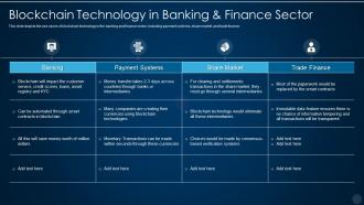 Blockchain technology in banking and finance sector blockchain technology it
