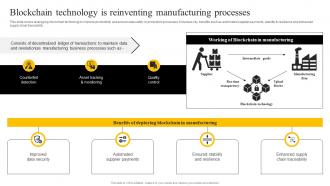 Blockchain Technology Is Reinventing Manufacturing Processes Enabling Smart Production DT SS