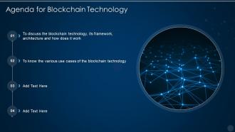 Blockchain technology it agenda for blockchain technology