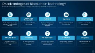 Blockchain technology it disadvantages of blockchain technology