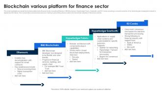 Blockchain Various Platform For Finance Sector