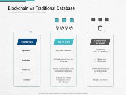 Blockchain vs traditional database blockchain architecture design and use cases ppt template