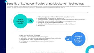 Blockchains Impact On Education Benefits Of Issuing Certificates Using Blockchain Technology BCT SS V