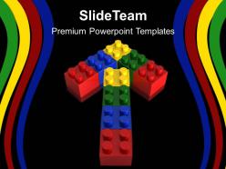 Blocks building powerpoint templates lego arrow metaphor strategy ppt layout