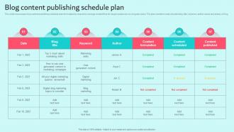 Blog Content Publishing Schedule Plan Brand Content Strategy Guide MKT SS V